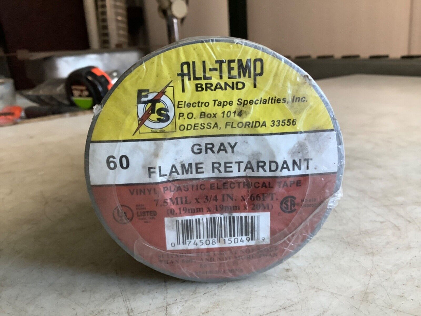 ETS 60 E52363 FLAME RETARDANT ELECTRICAL TAPE 7.5MIL 3/4IN X 66FT - QTY 10