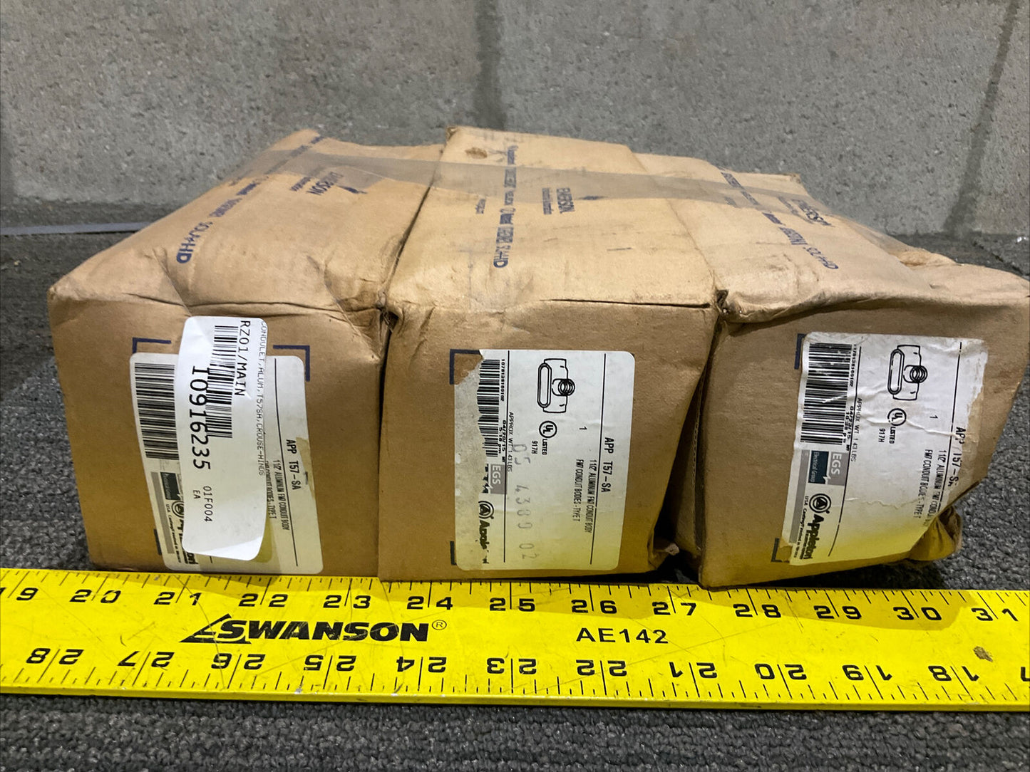 EMERSON APPLETON APP T57-SA ALUMINUM FM7 CONDUIT BODY TYPE T 678 LOT OF 3