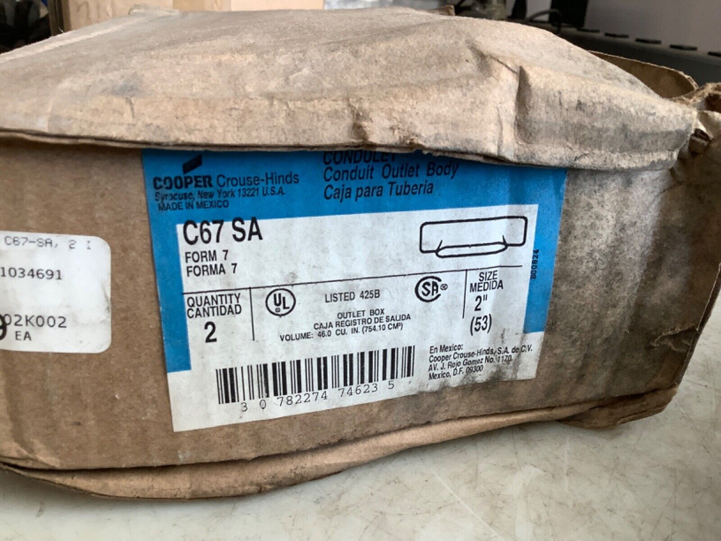 COOPER CROUSE HINDS C67 SA CONDUIT OUTLET BODY FORM 7 2IN 678 - QTY 2