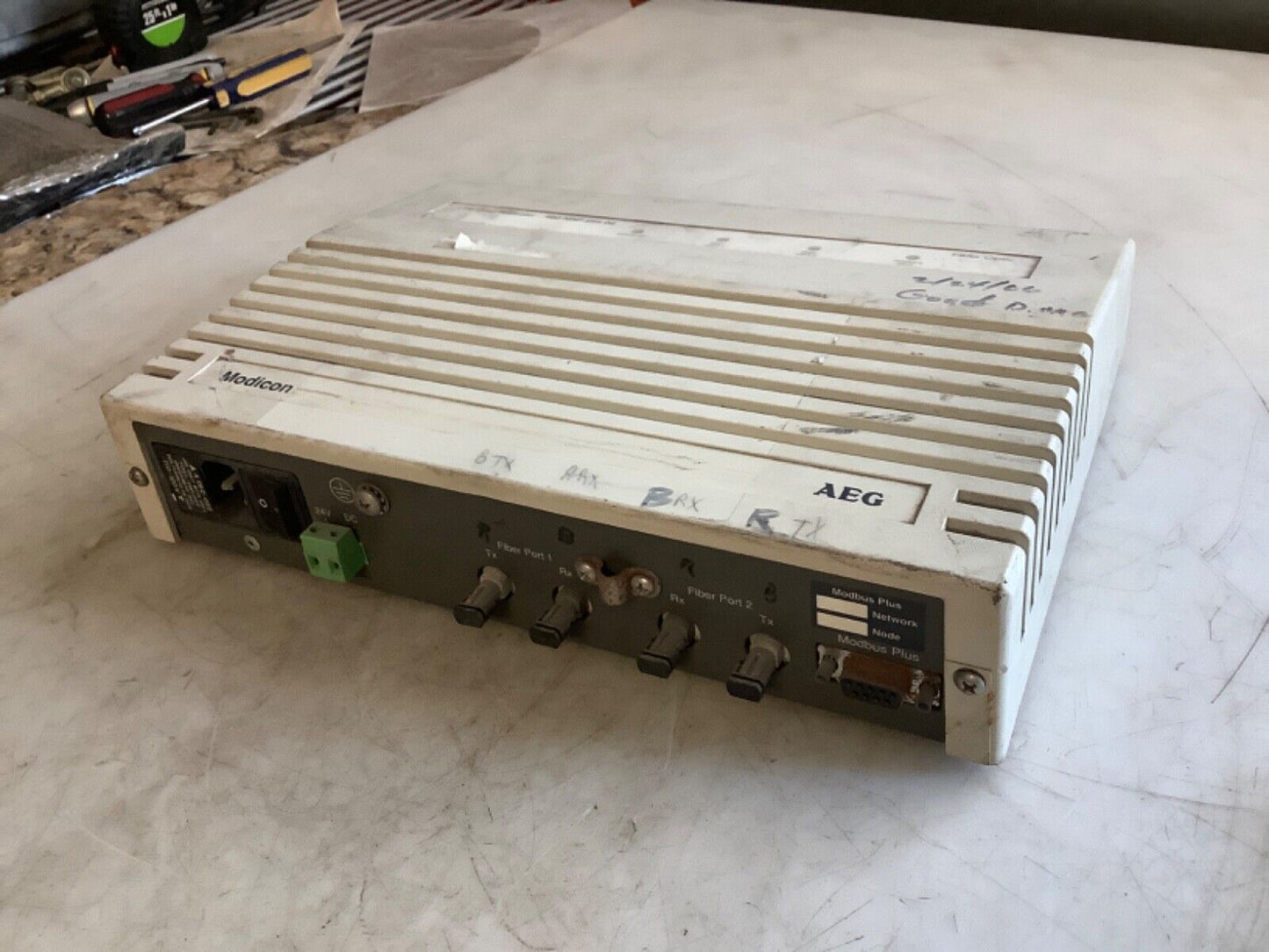 MODICON 490NRP25400 FIBER OPTIC LINE DROP REPEATER MODULE 678