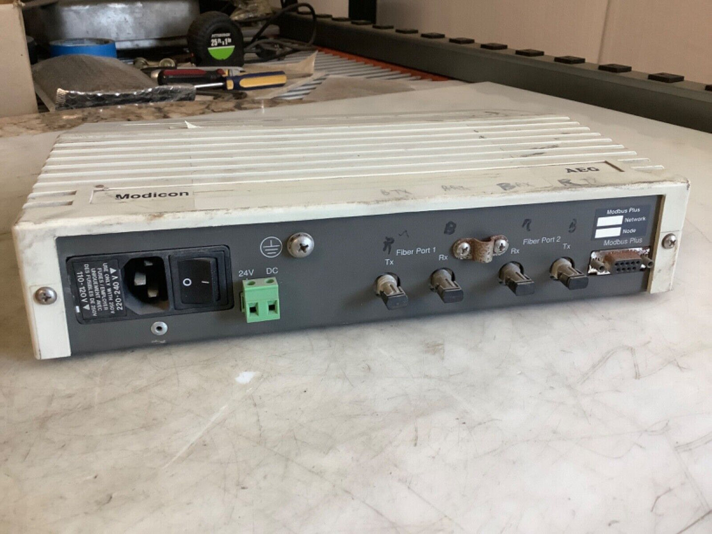 MODICON 490NRP25400 FIBER OPTIC LINE DROP REPEATER MODULE 678