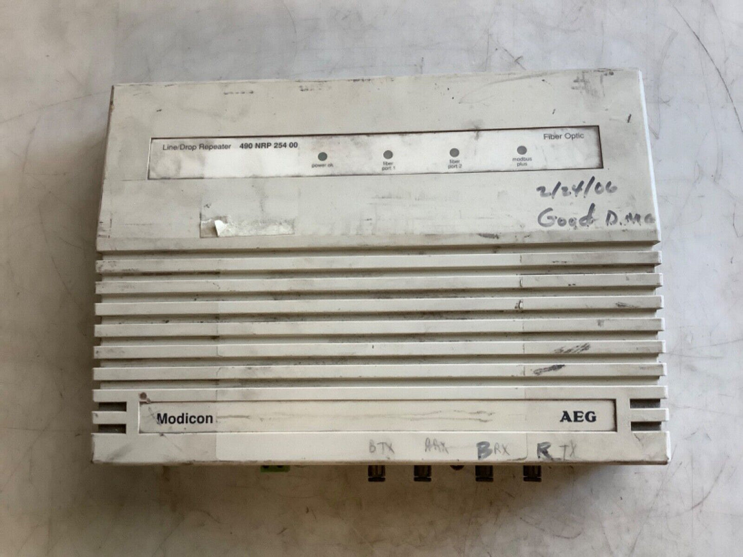 MODICON 490NRP25400 FIBER OPTIC LINE DROP REPEATER MODULE 678