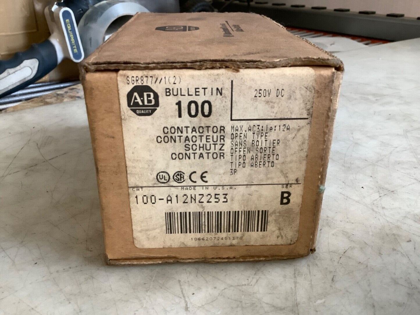 ALLEN BRADLEY 100-A12NZ253 CONTACTOR 250VDC 12A 3P 444