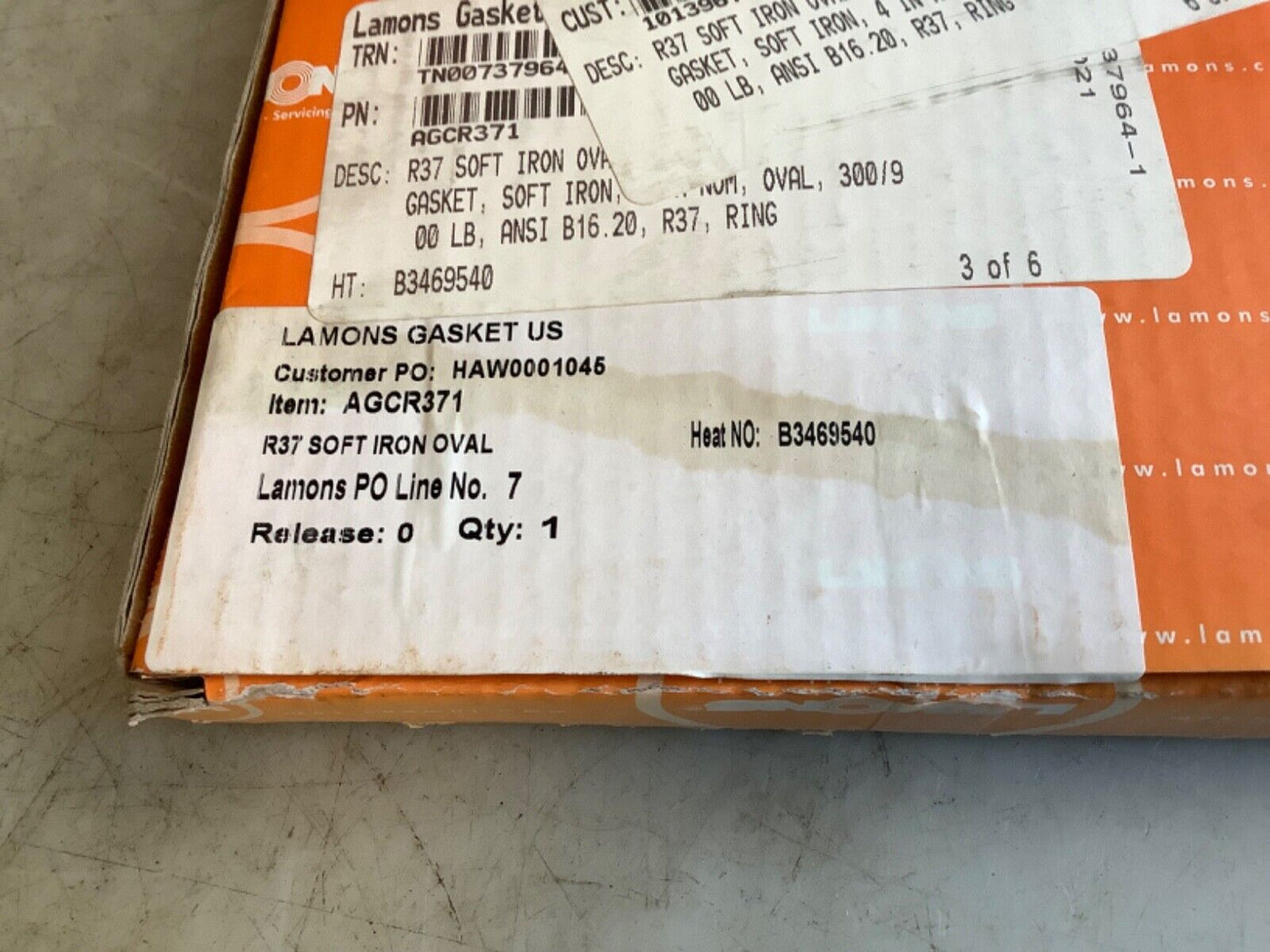 LAMONS AGCR371 R37 OVAL GASKET RING 678