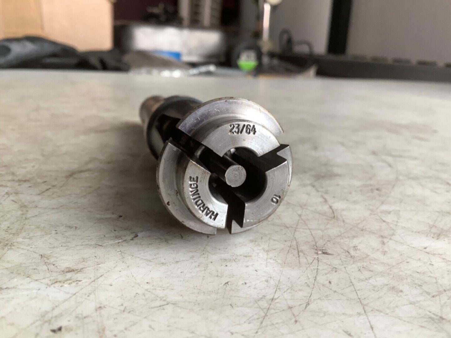 BROWN & SHARPE 372-110-1 SPRING EJECTOR STOP W/ HARDINGE 10 COLLET 23/64IN 333