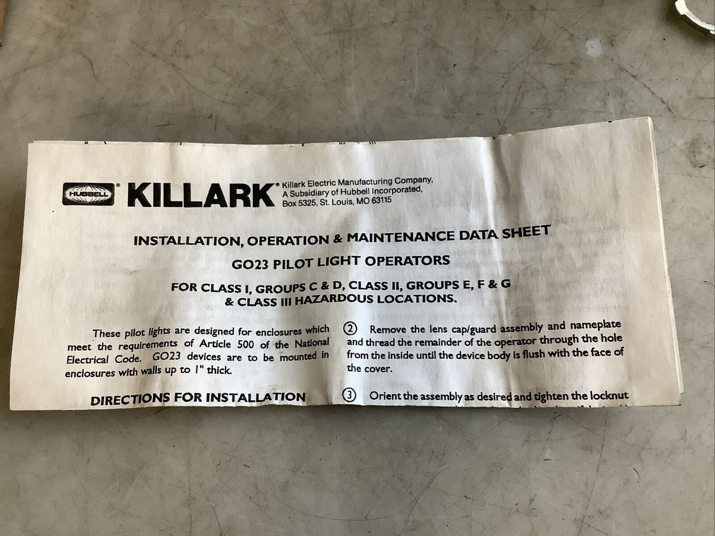HUBBELL KILLARK GO23-R23C PILOT LIGHT RED 120V 678