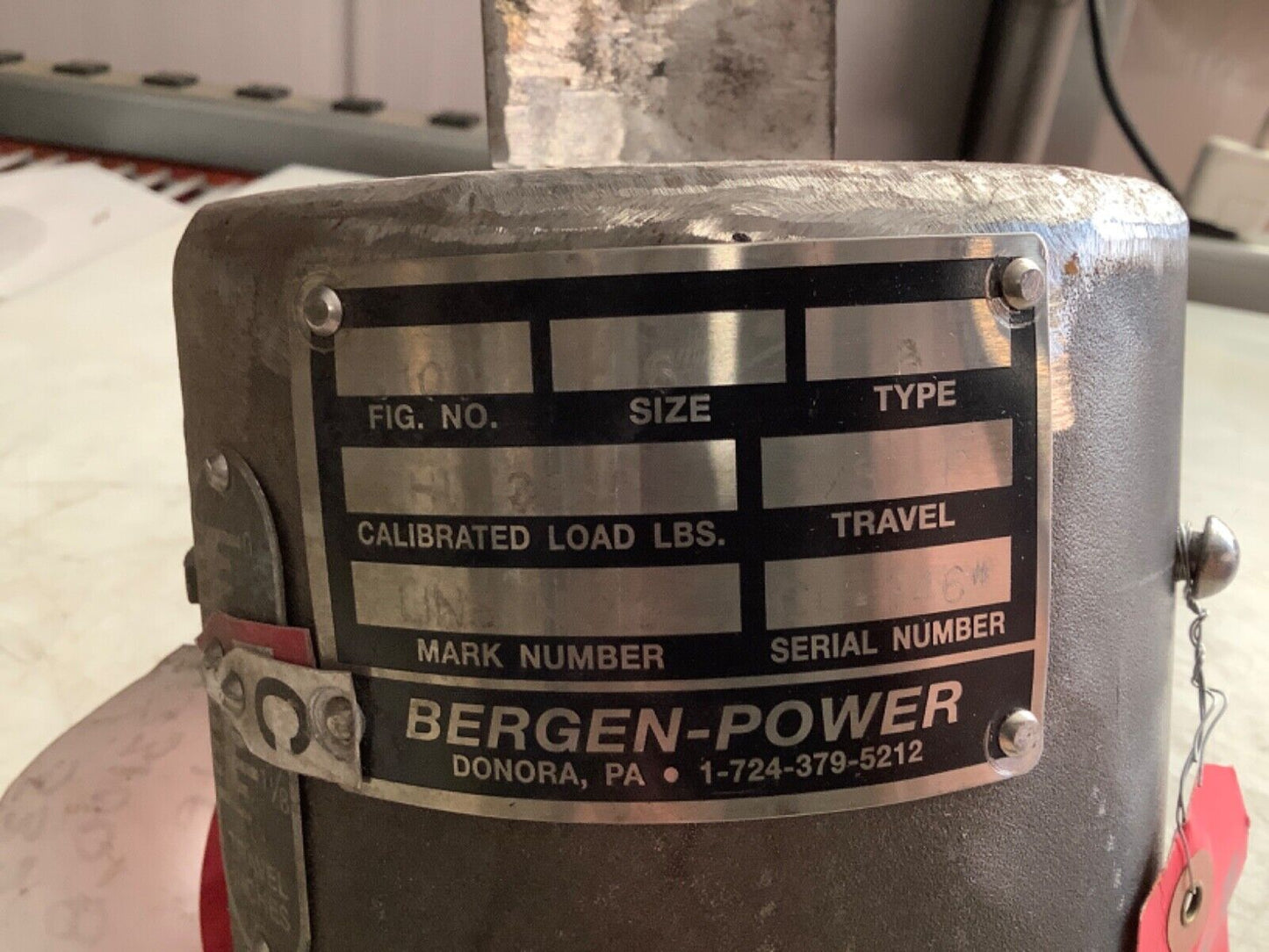 BERGEN POWER 3100 TYPE B PIPE SUPPORT 1/8IN UP TRAVEL LINE NO. 2 SIZE 6
