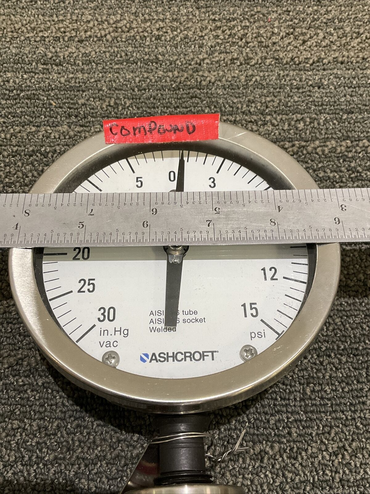 ASHCROFT GAUGE 45 1009S 04L XCKNH WITH DIAPHRAGM SEAL 50 200TS 04T XCKSEYT