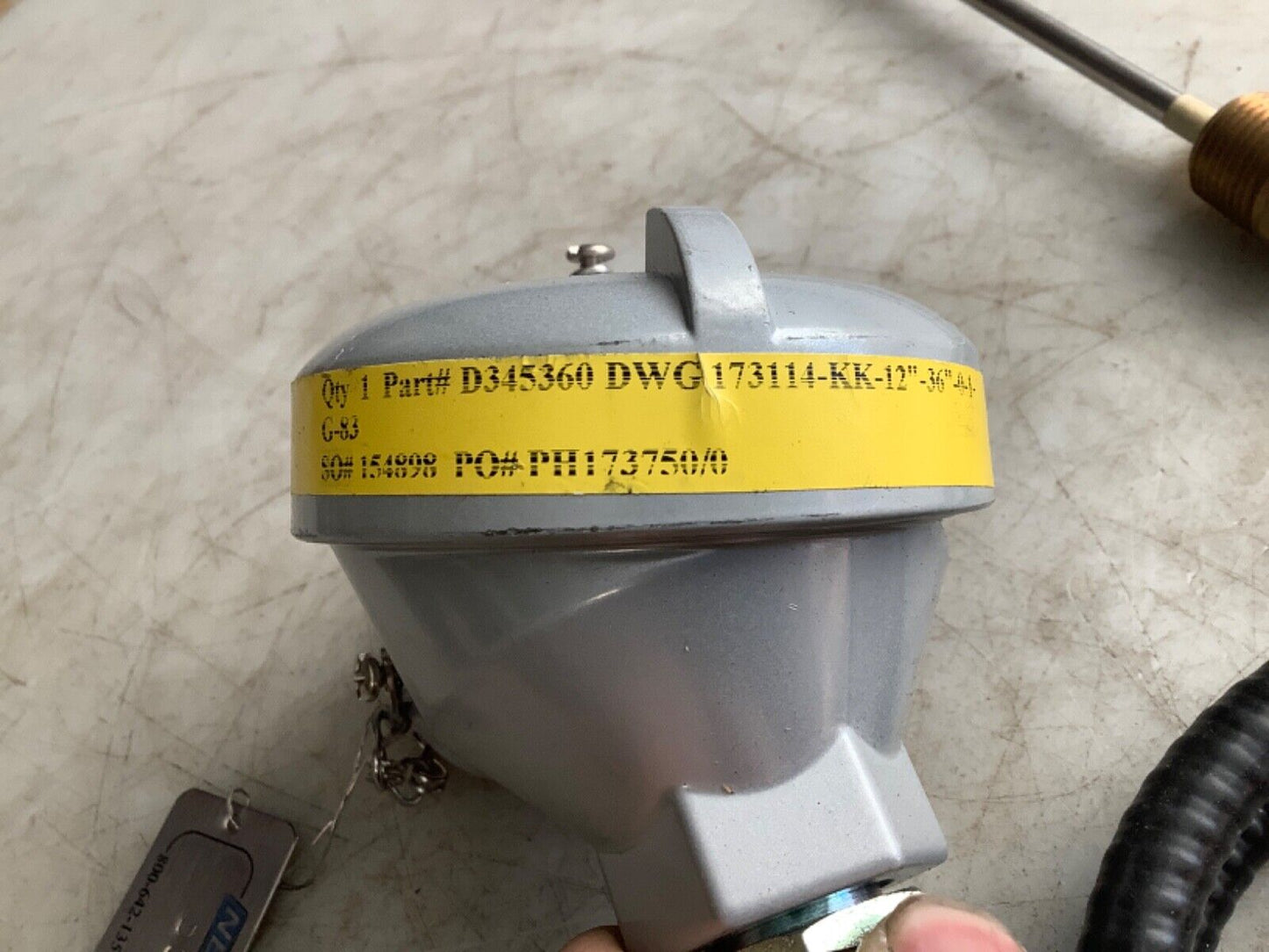 NBS NATIONAL BASIC SENSOR D345360 DWG 173114-KK-12"-36"-0-1-G-83 THERMOCOUPLE