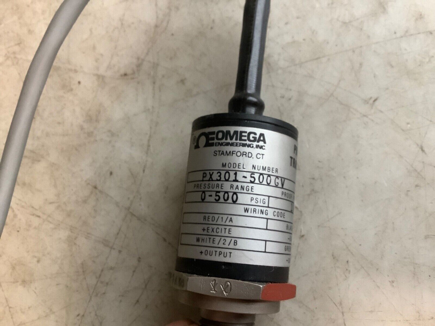 OMEGA PX301-500GV PRESSURE TRANSDUCER 0-500PSIG 10VDC