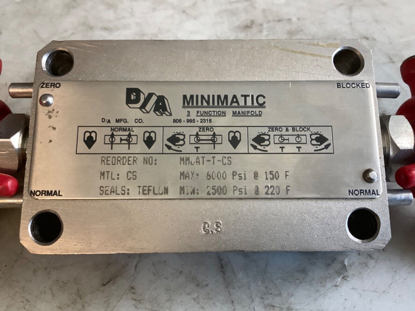 D/A MINIMATIC MM6AT-T-CS FUNCTION MANIFOLD 3-WAY 444