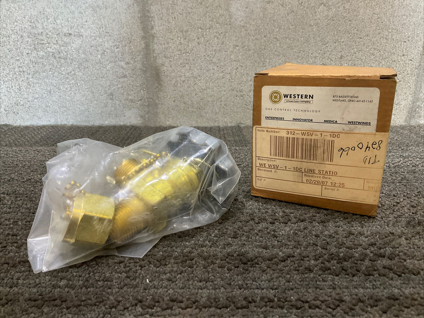 WESTERN ENTERPRISE 312-WSV-1-1DC GAS VALVE 444