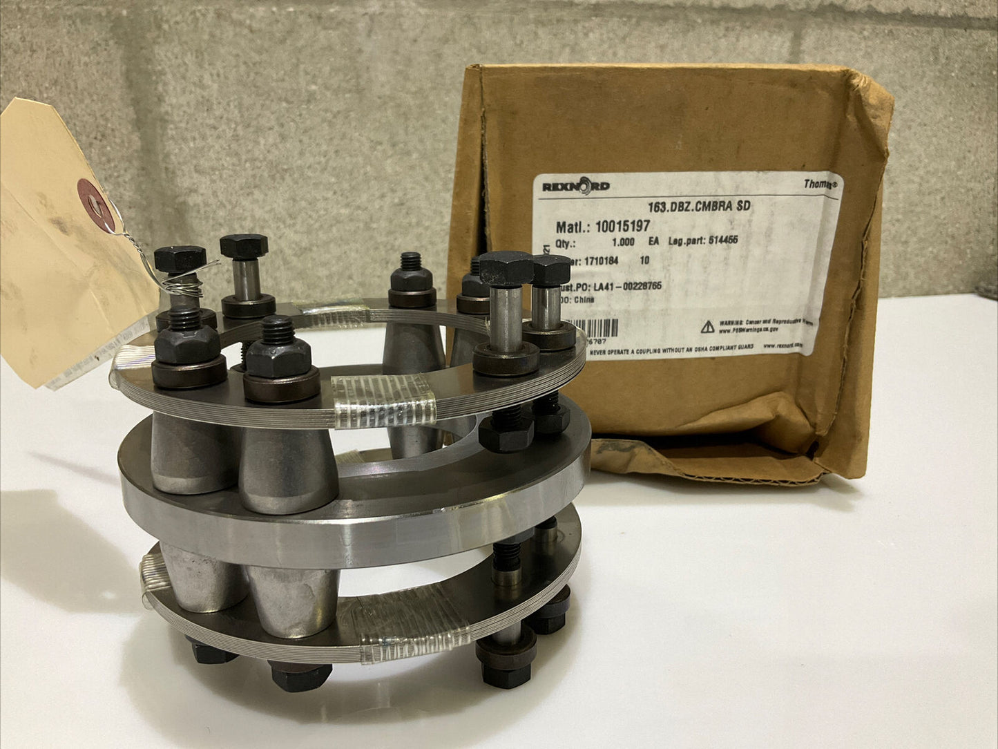 REXNORD 10015197 163.DBZ.CMBRA DISC COUPLING MEMBER CENTER ASSEMBLY 678