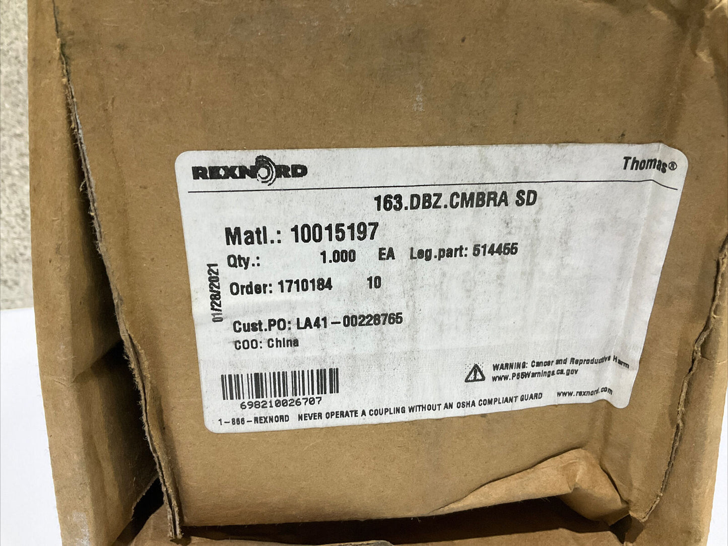 REXNORD 10015197 163.DBZ.CMBRA DISC COUPLING MEMBER CENTER ASSEMBLY 678