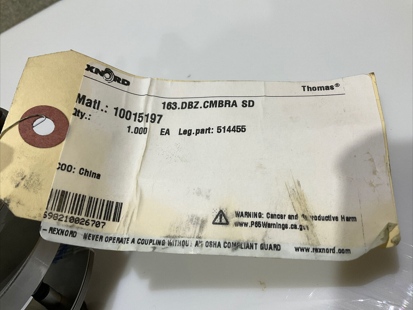 REXNORD 10015197 163.DBZ.CMBRA DISC COUPLING MEMBER CENTER ASSEMBLY 678