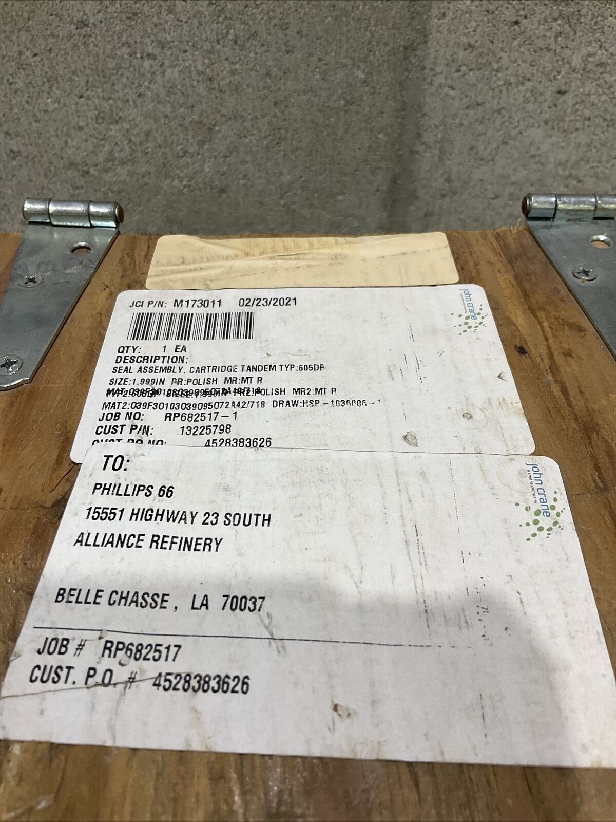 JOHN CRANE HSP1036006-1 CARTRIDGE TANDEM SEAL ASSEMBLY 2 1/4” 678