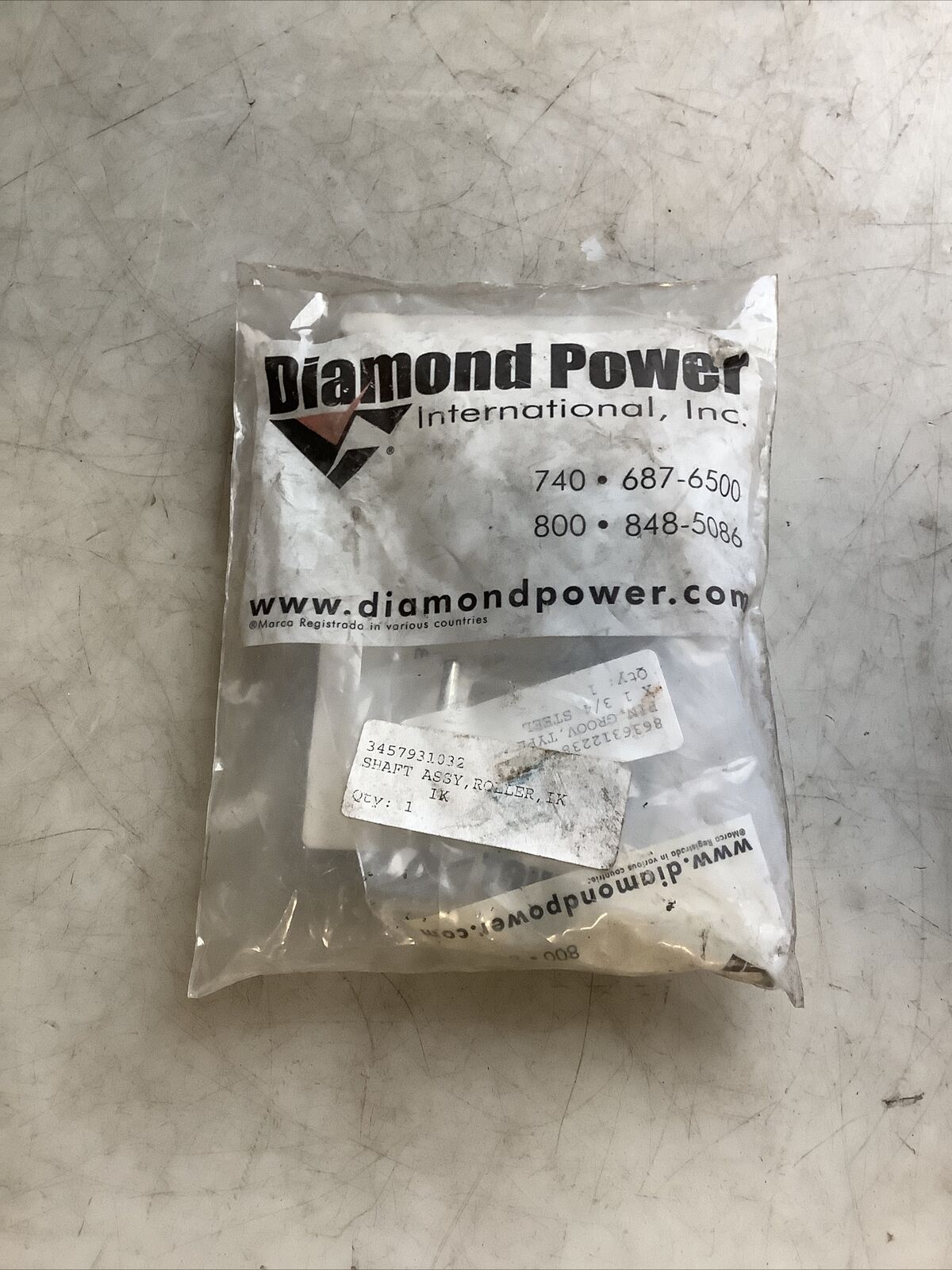 DIAMOND POWER 3457931032 SHAFT ASSEMBLY ROLLER 678