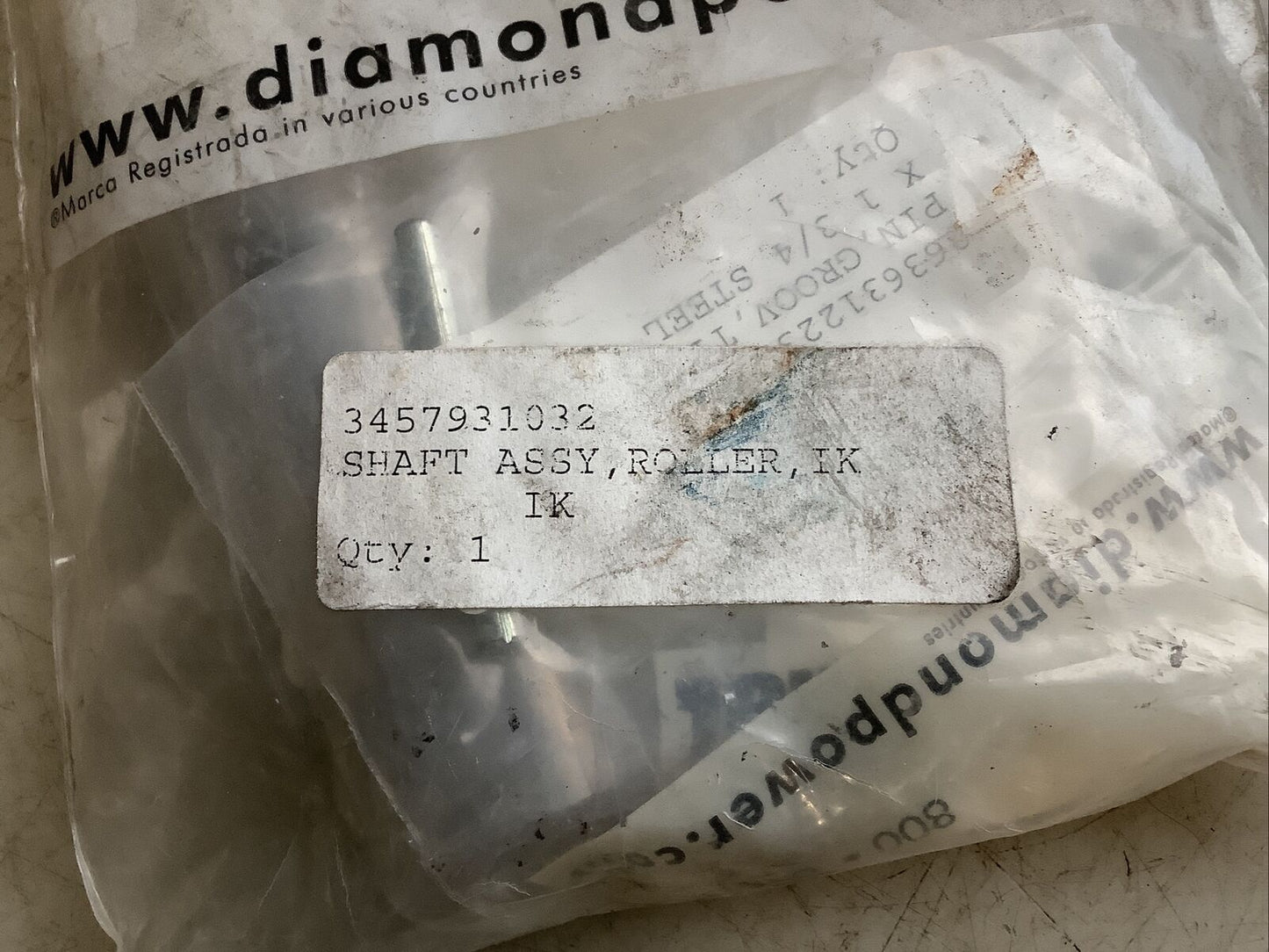 DIAMOND POWER 3457931032 SHAFT ASSEMBLY ROLLER 678