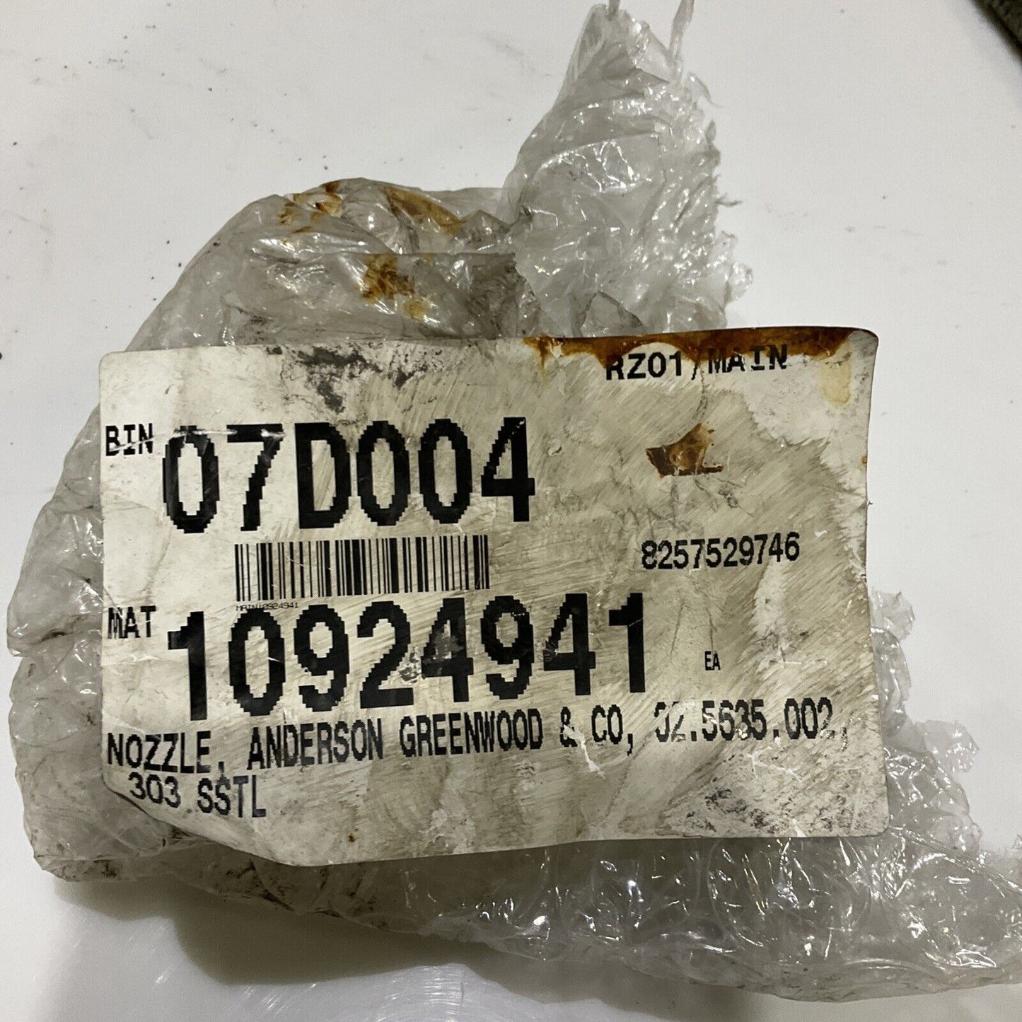 ANDERSON GREENWOOD 02.5635.001 NOZZLE 303 SSTL 678