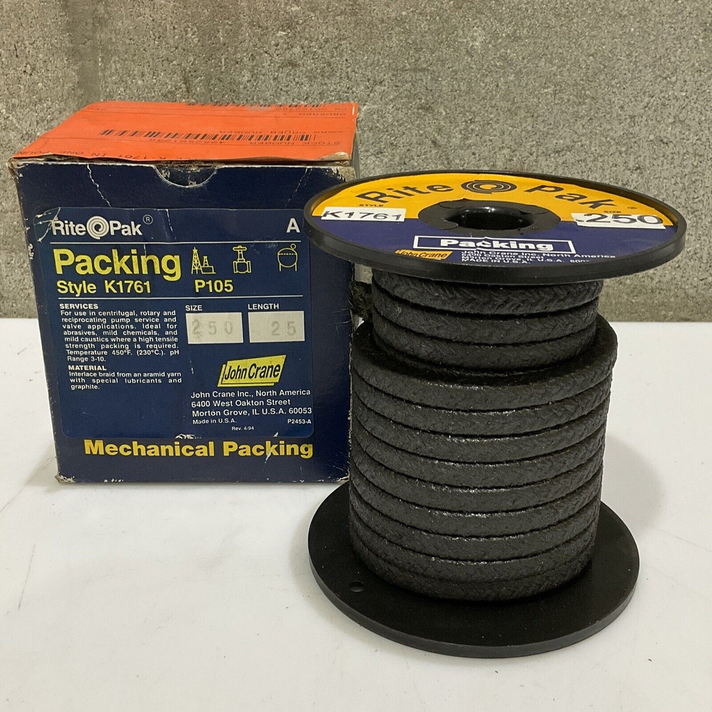 RITE-PAK K1761 P105 MECHNICAL PACKING SIZE .250 LENGTH 25' 678