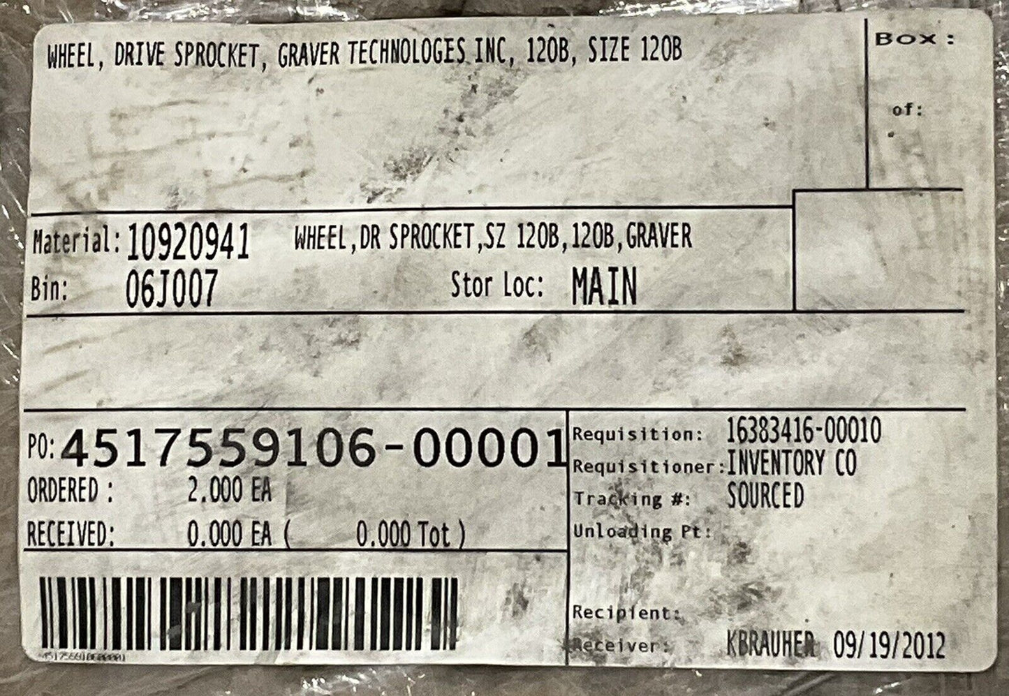 MARTIN TECHNOLOGIES 120B13 WHEEL DRIVE SPROCKET 120B 678