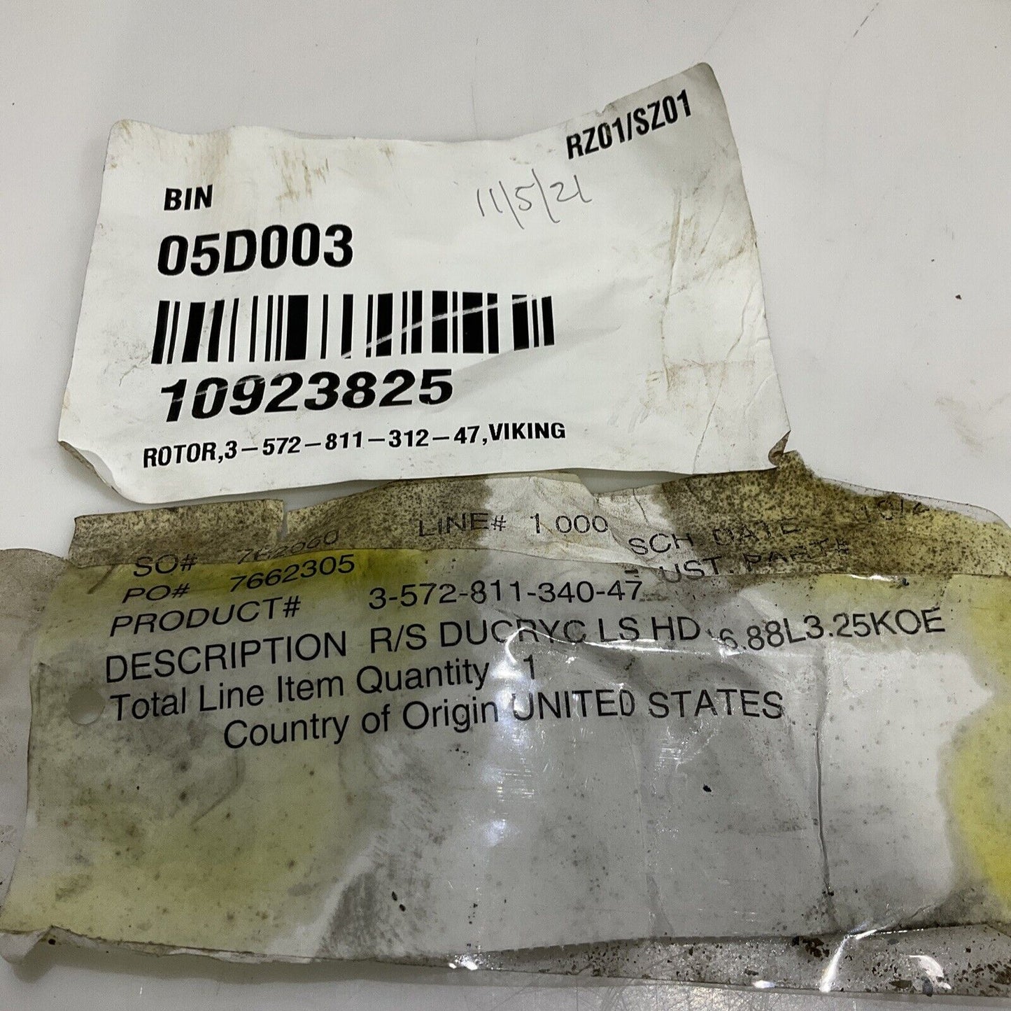 VIKING 2-572-811-312-47 ROTOR SHAFT ASSEMBLY 678