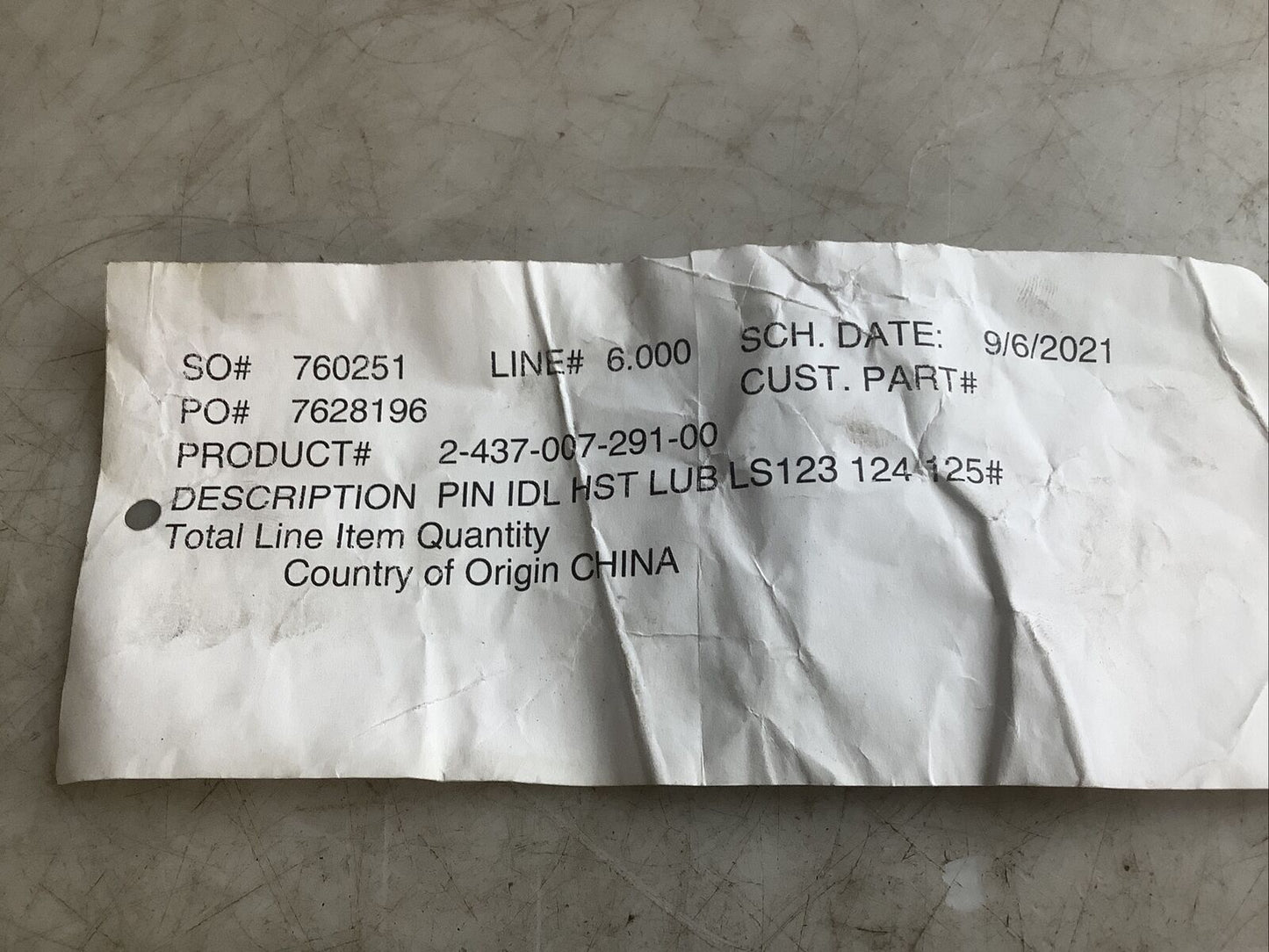 VIKING 10923823 2-437-007-291-00 IDLER PIN LS123 124 125 678