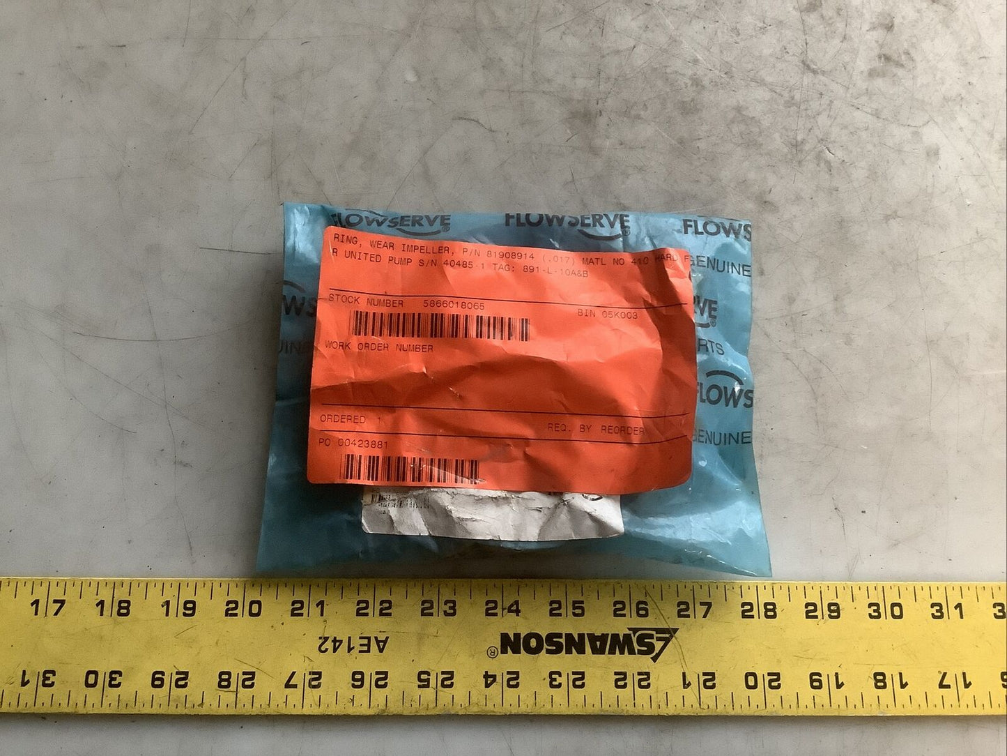 FLOWSERVE 89108914 IMPELLER WEAR RING 678