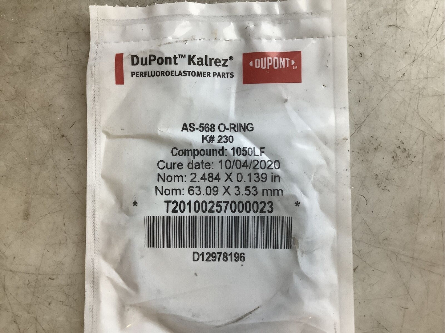 DUPONT AS-568 K230 O-RING COMPOUND 1050LF 2.484IN X 0.139IN 678 - LOT OF 3