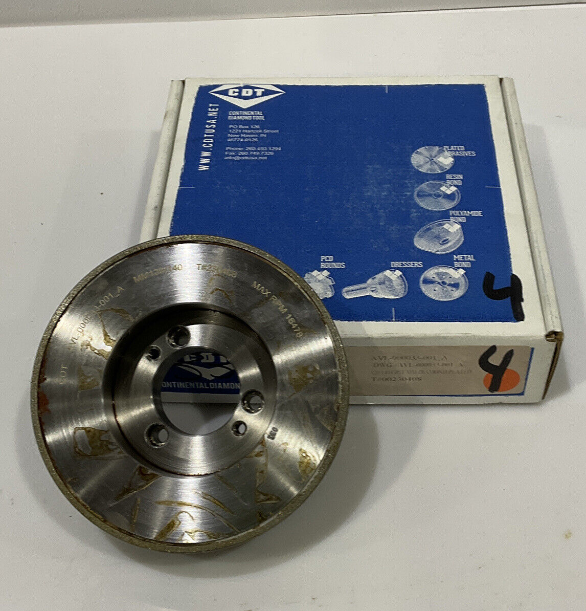 CONTINENTAL DIAMOND TOOL 230408 120/140 GRIT 5.793” DIAMETER GRINDING WHEEL 1.5"
