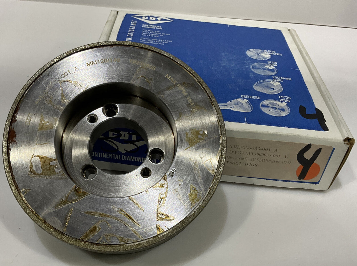 CONTINENTAL DIAMOND TOOL 230408 120/140 GRIT 5.793” DIAMETER GRINDING WHEEL 1.5"