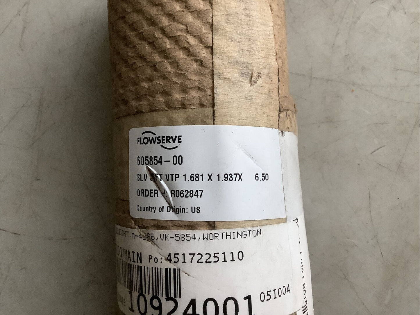 FLOWSERVE 605854-00 SHAFT SLEEVE VTP 1.681IN X 1.937IN X 6.50IN 678