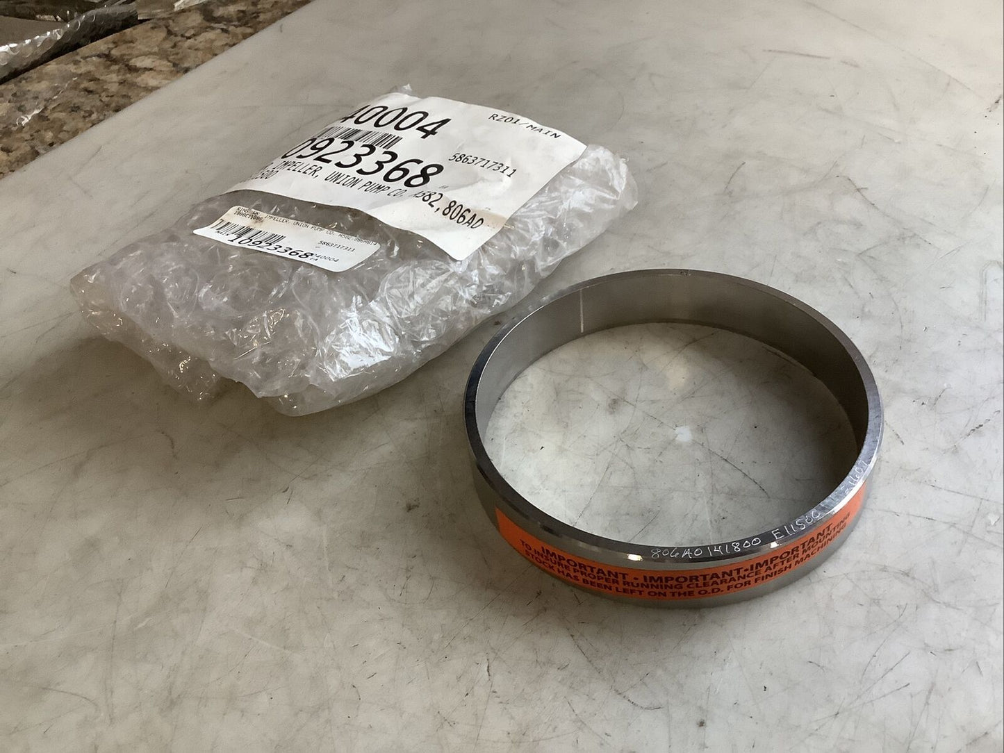 UNION PUMP 806A0141800E11500 IMPELLER WEAR RING A582 678