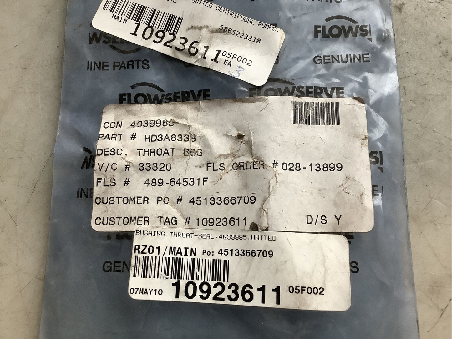 FLOWSERVE HD3A8338 THROAT BUSHING 678