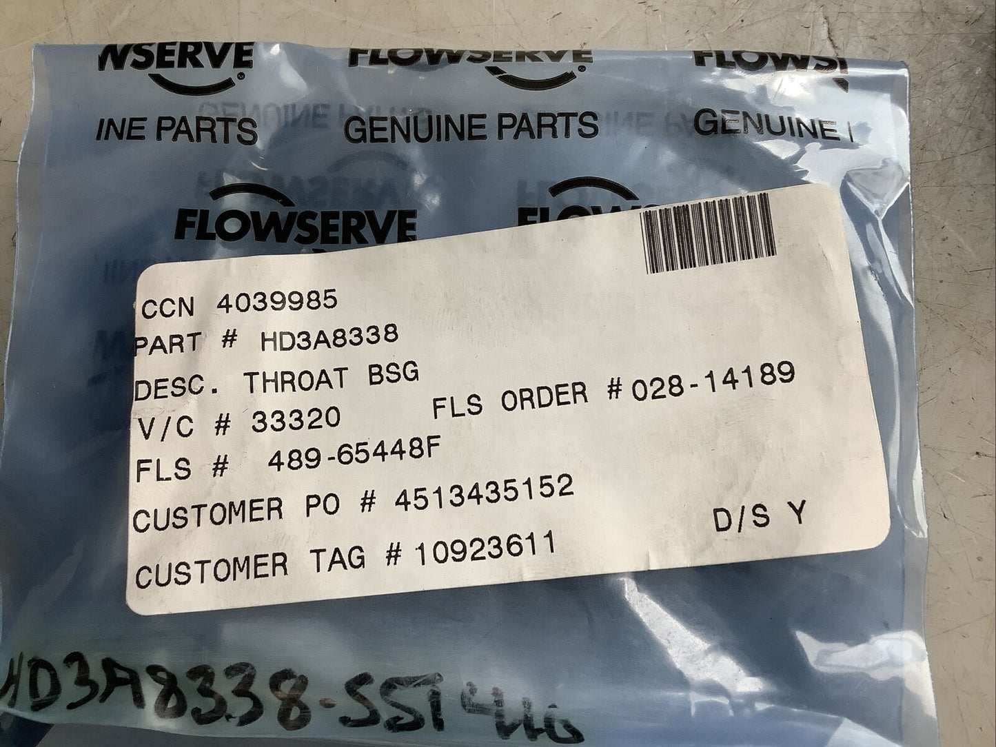 FLOWSERVE HD3A8338 THROAT BUSHING 678