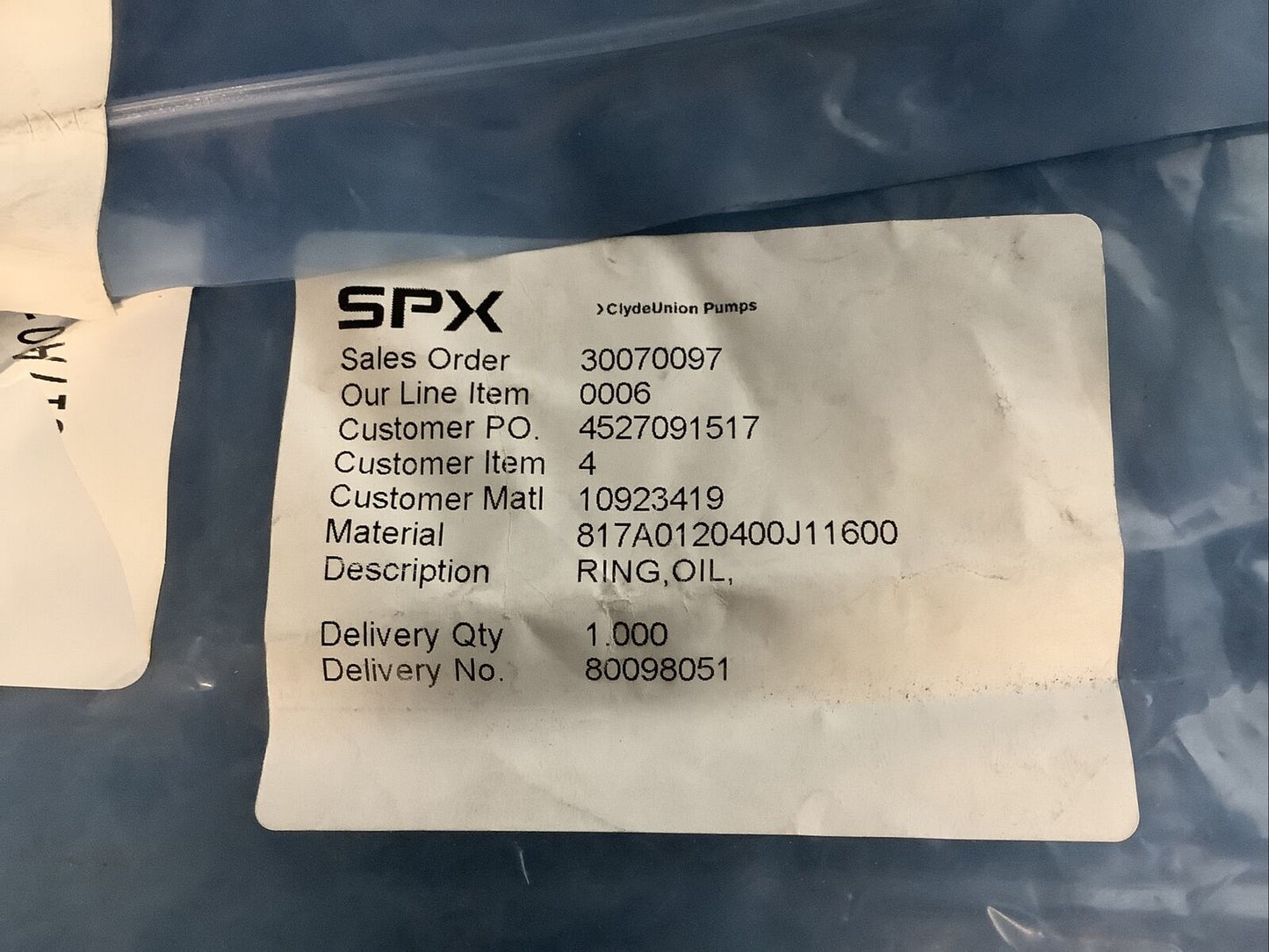 SPX 817A0120400J11600 OIL RING 678