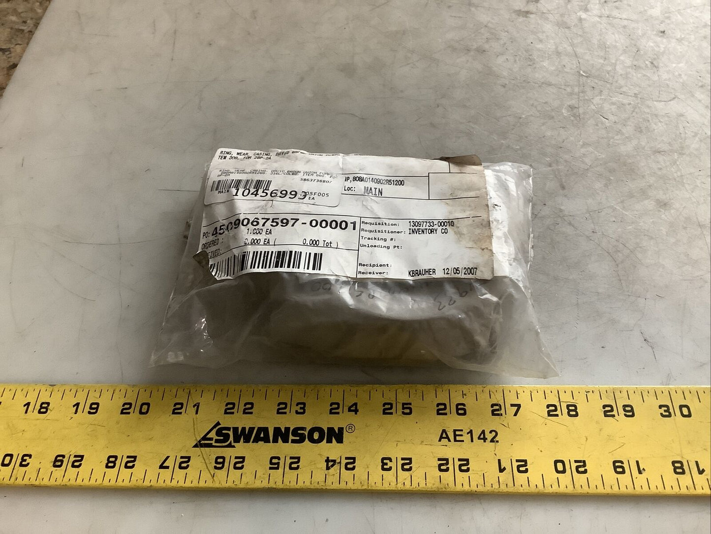 DAVID BROWN UNION PUMPS PB40626 808A0140902R51200 CASING WEAR RING 678