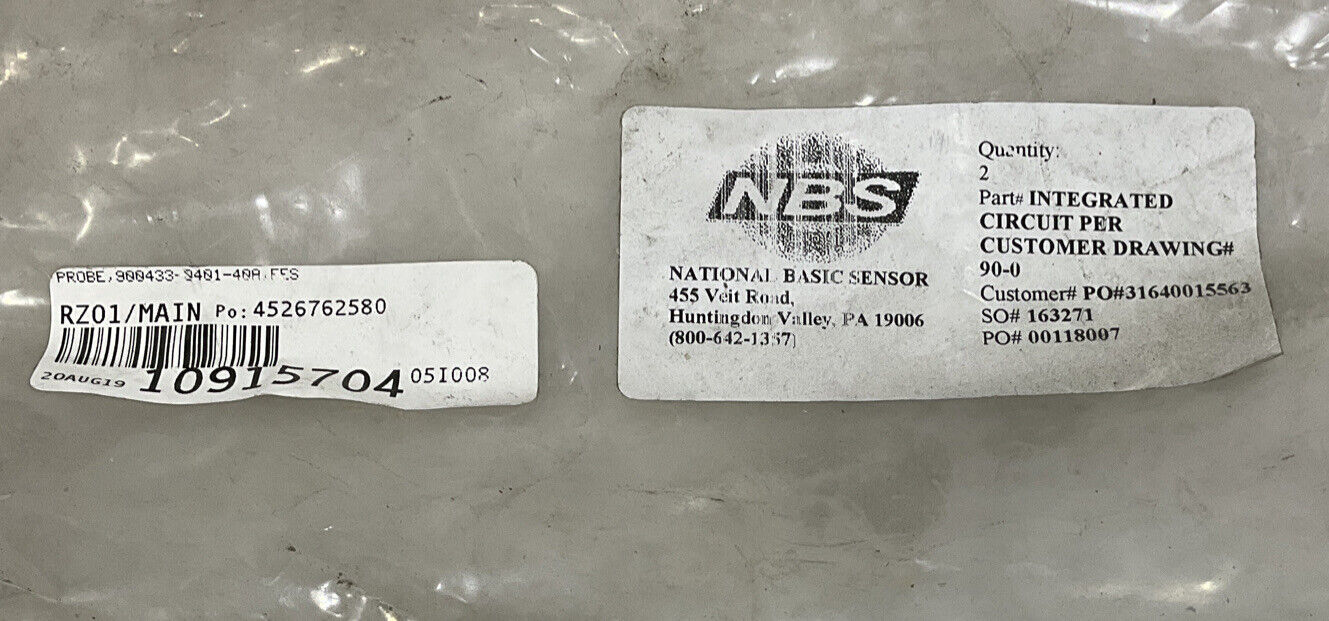 NATIONAL BASIC SENSOR 900433-0401-40A INTEGRATED CIRCUIT PROBE 678