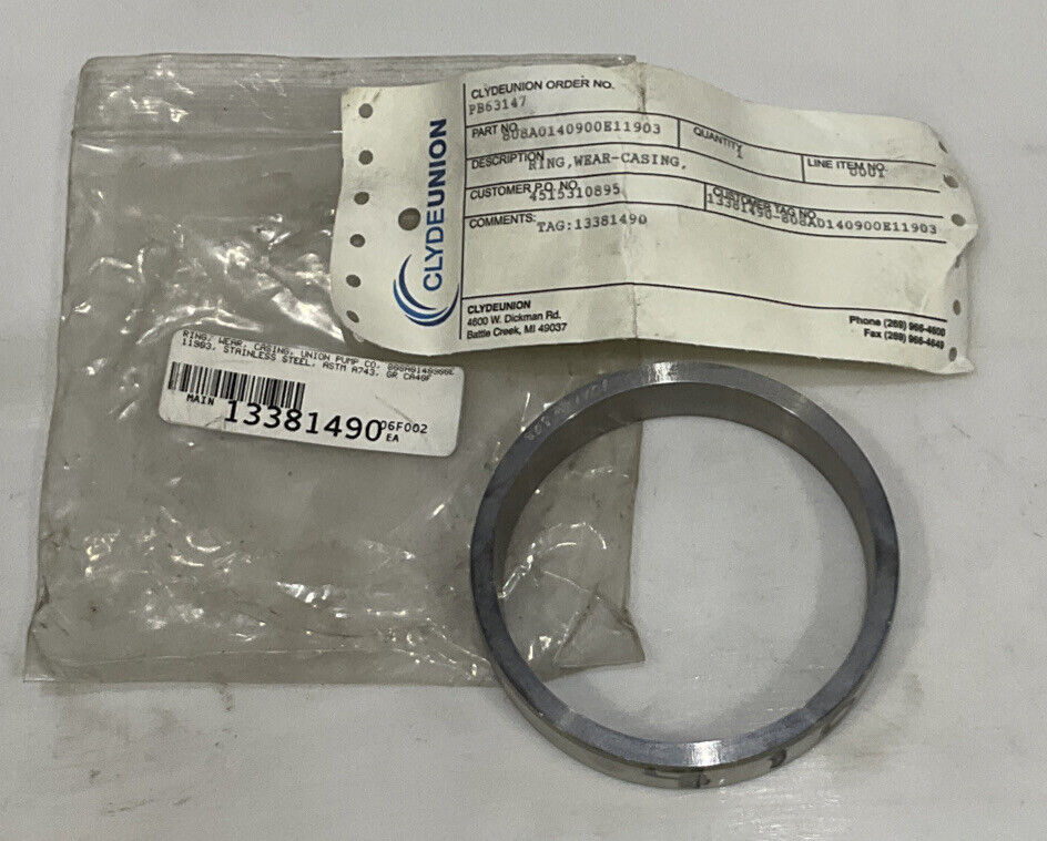 CLYDEUNION PUMP CO 808A0140900 CASING-WEAR RING