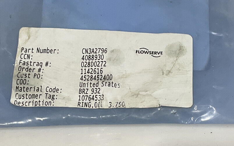 FLOWSERVE CN3A2796 OIL RING PD8650S1 678