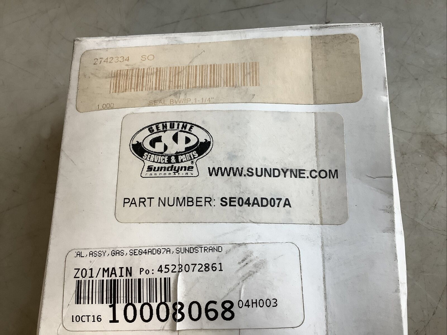 SUNDYNE SE04AD07A SEAL 678