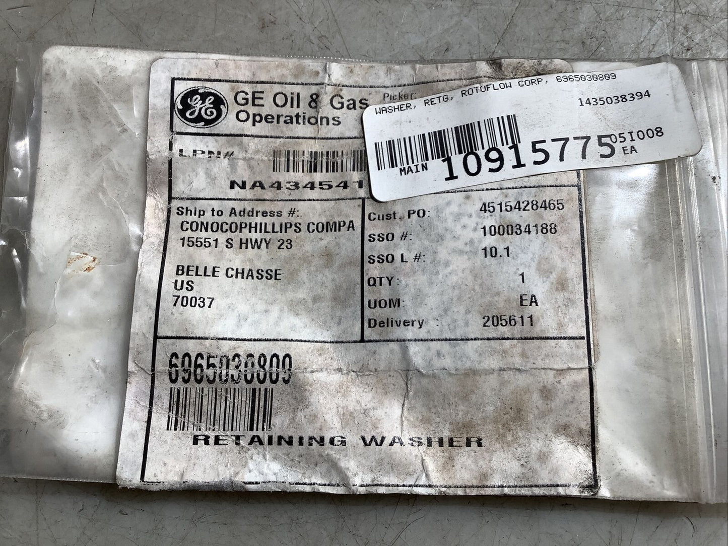 ROTOFLOW 6965030809 RETAINING WASHER 678