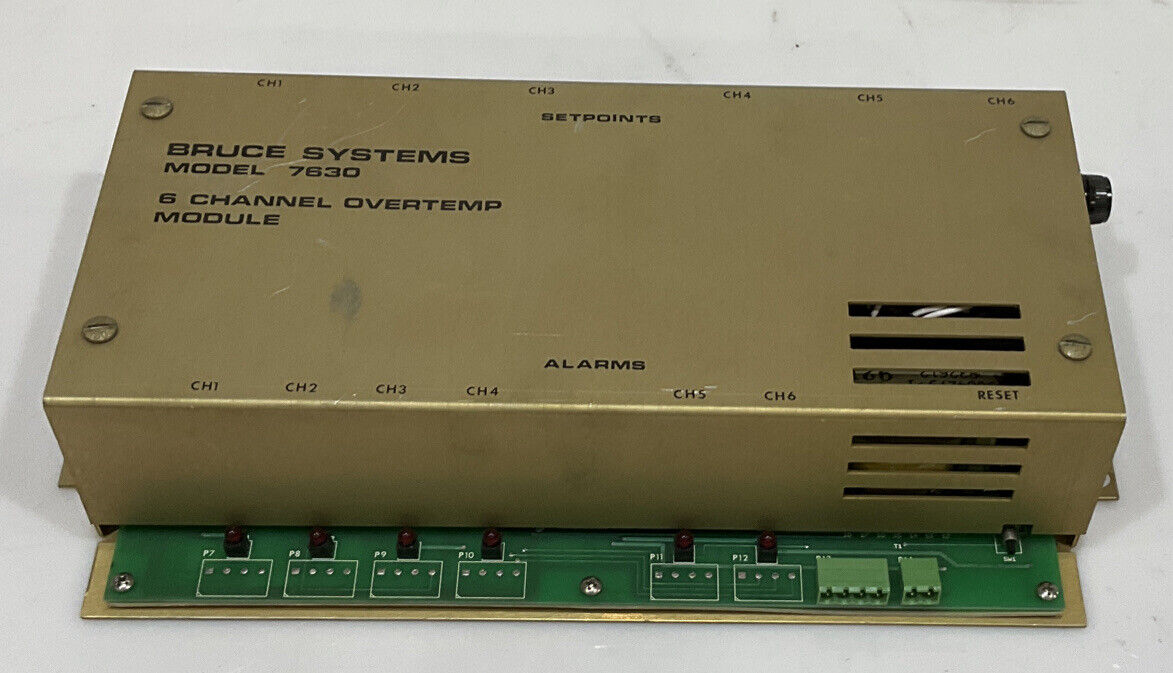 BRUCE SYSTEMS 9011086 MODEL 7630 6 CHANNEL OVERTEMP MODULE V 50/60