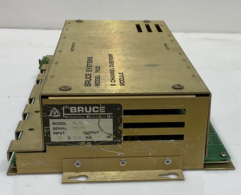 BRUCE SYSTEMS 9011086 MODEL 7630 6 CHANNEL OVERTEMP MODULE V 50/60