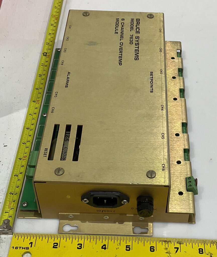 BRUCE SYSTEMS 9011086 MODEL 7630 6 CHANNEL OVERTEMP MODULE V 50/60