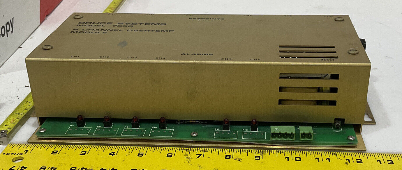 BRUCE SYSTEMS 9011086 MODEL 7630 6 CHANNEL OVERTEMP MODULE V 50/60