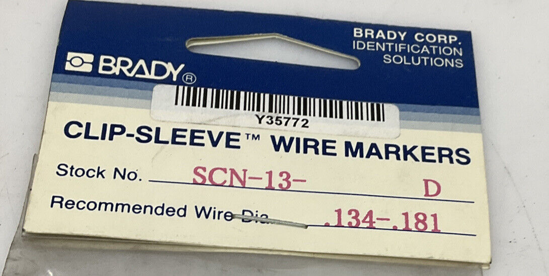 BRADY SCN-13-D CLIP-SLEEVE WIRE MARKERS LOT OF 5 476