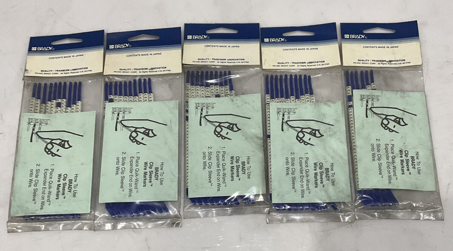 BRADY SCN-13-3 CLIP-SLEEVE WIRE MARKERS LOT OF 5 476