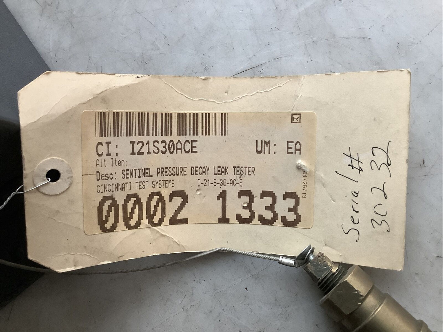 CINCINNATI TEST SYSTEMS I-21 PRESSURE DECAY LEAK TESTER