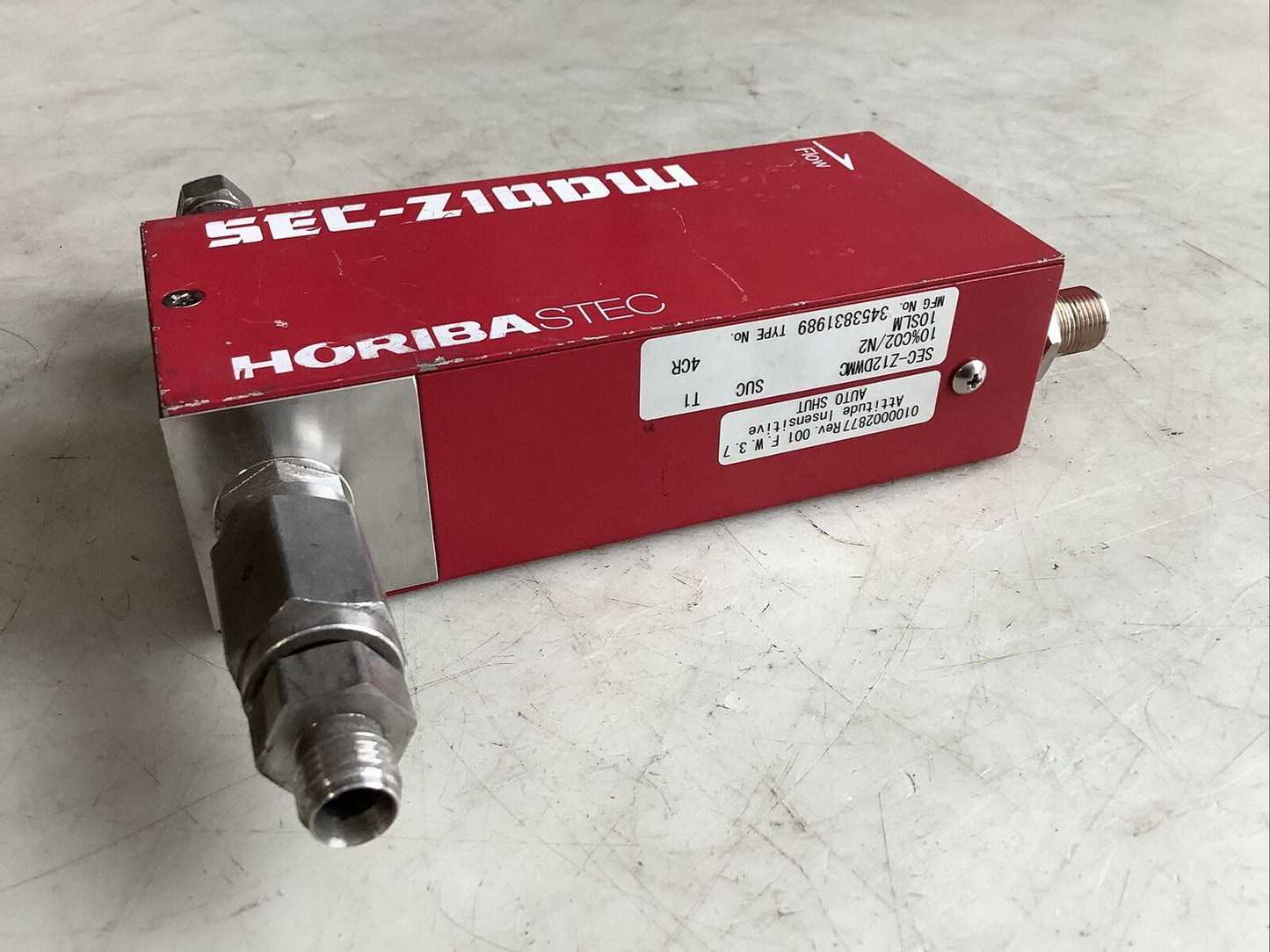 HORIBA SEC-Z12DWM MASS FLOW CONTROLLER 4 SLM 10% CO2/N2 4CR 476